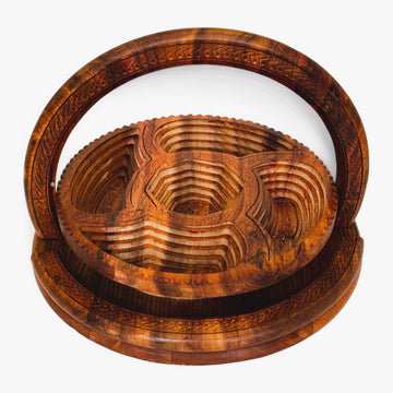 WOODEN HANDCRAFTED NUTS TRAY | Five Section
